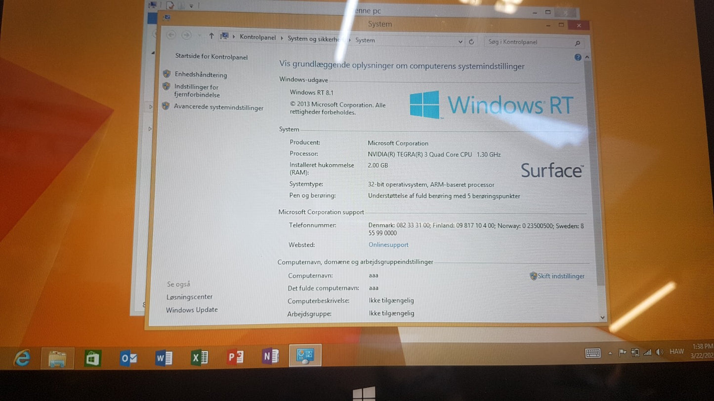 Microsoft Surface RT 32GB 1516 Windows Tablet 10,6" Touch WiFi