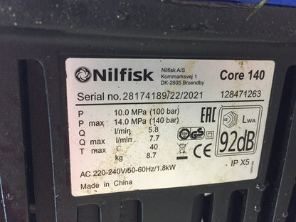 Nilfisk Core 140 bar Hochdruckreiniger 128471263, I16845