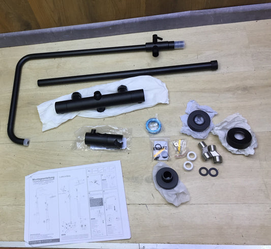 JOHO shower system with thermostat, black, I32311