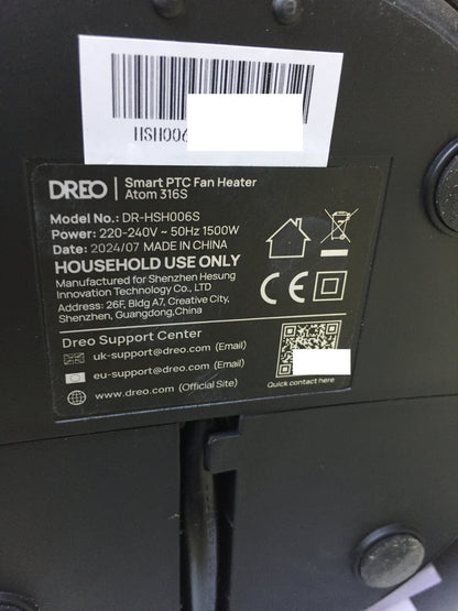 Dreo DR-HSH006S Energiesparender Heizlüfter, 1500W, I31857