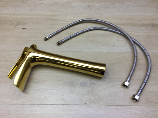 AIMADI Wasserhahn Bad Wasserfall Waschtischarmatur Golden, I22571