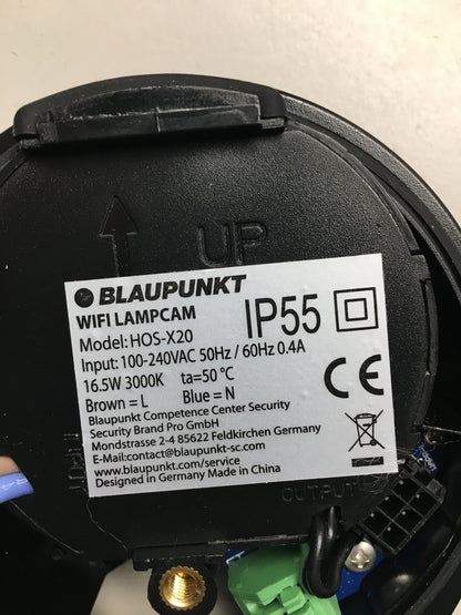 Blaupunkt Lampcam HOS-X20 Full-HD Videoüberwachung und LED-Außenleuchte, I06418