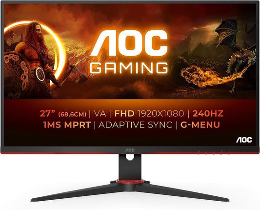 AOC 27G2ZNE/BK Monitor 27" FHD 1920x1080 VA HDMI DP Adaptive Sync 240Hz 1ms