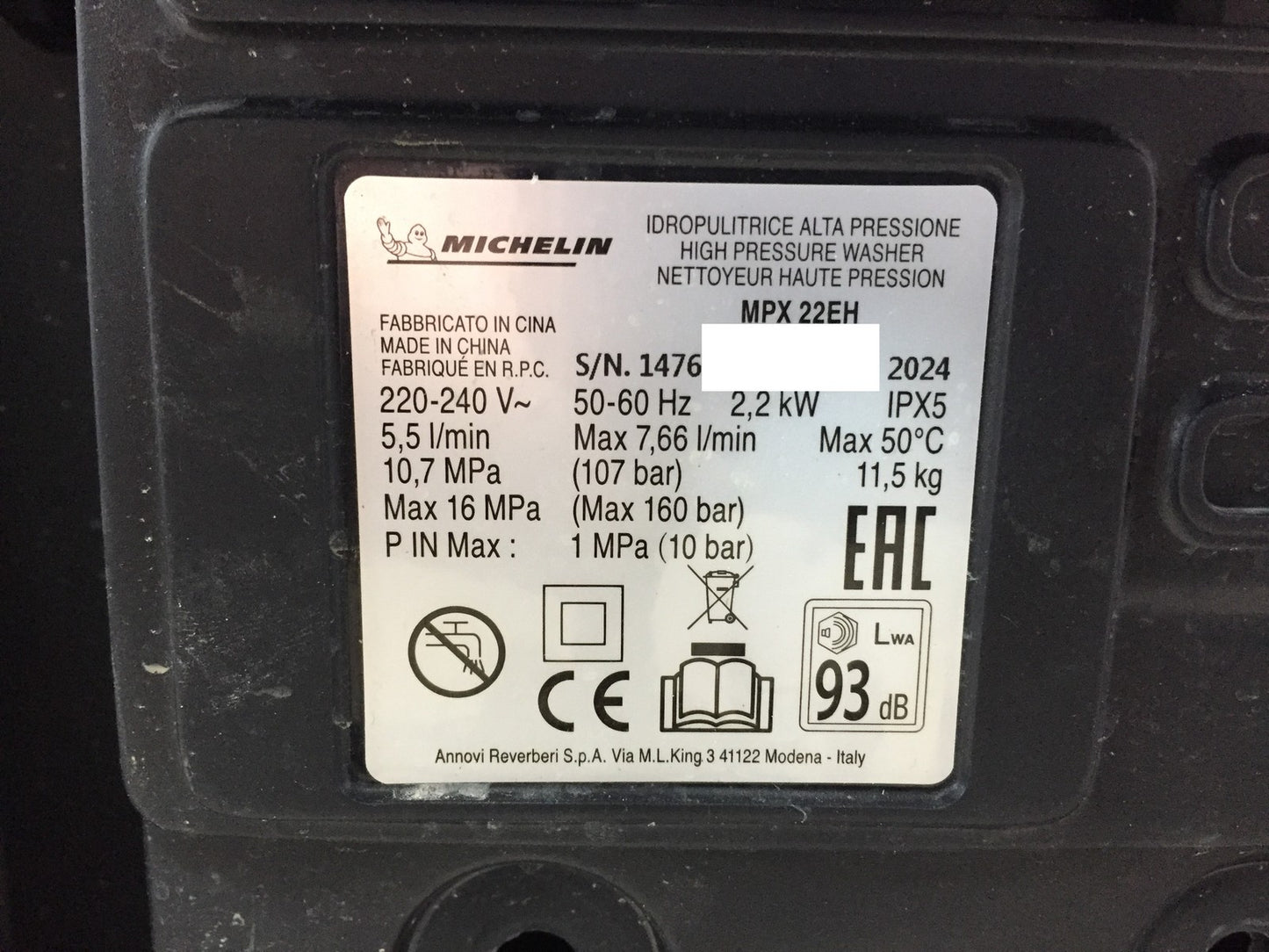 Michelin Hochdruckreiniger MPX22EH, 2200 W, 160 bar, 460 l/h, I34261