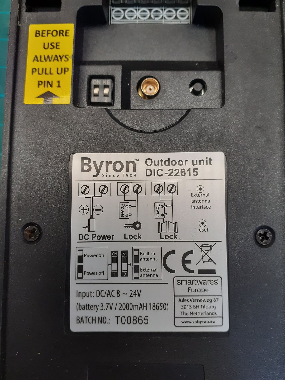 Byron DIC-22615 Kabellose Video-Türgegensprechanlage, I04314