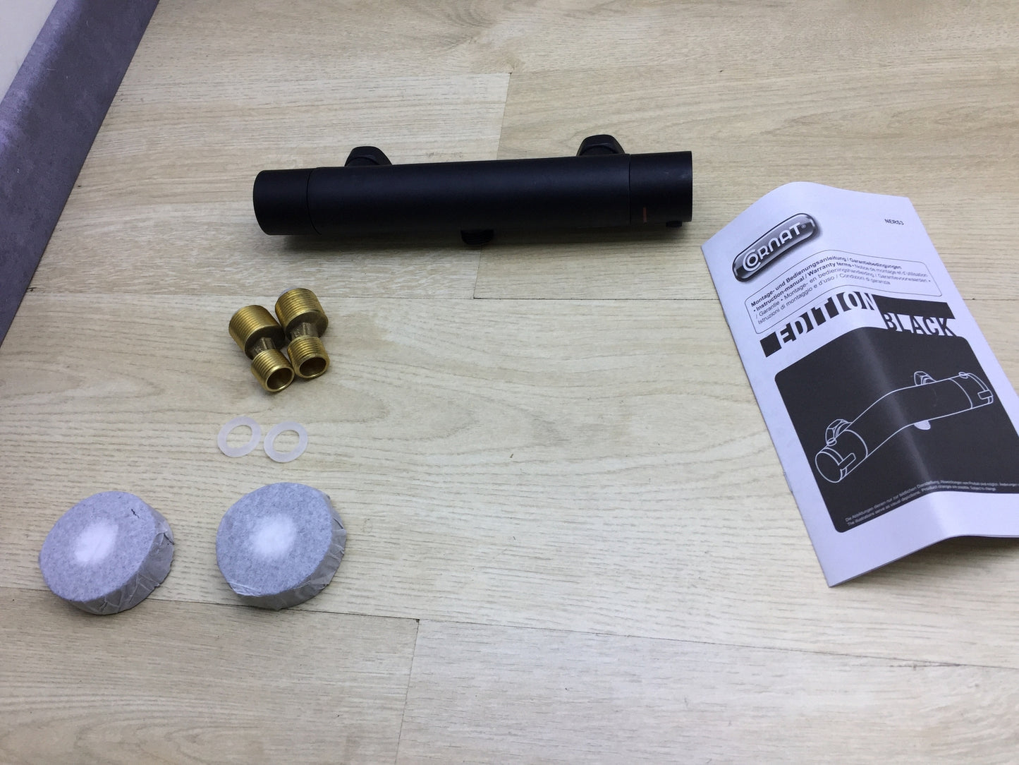 Cornat NERS3 Brause-Thermostatarmatur "Noir" Black Edition, I19704