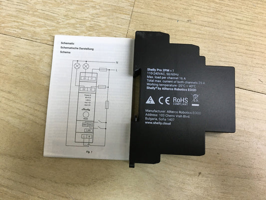 Shelly Pro 2PM Wlan, LAN & Bluetooth 2-Kanal-Smart-Relais-Schalter, I33651