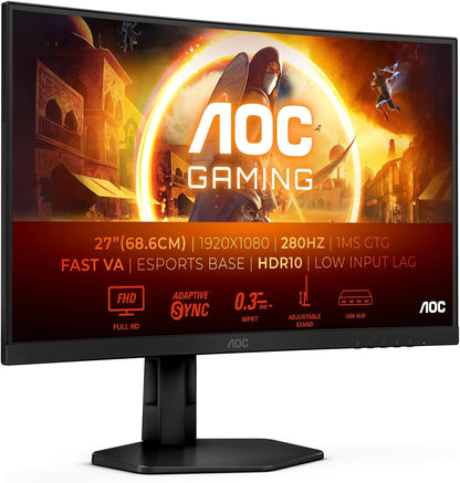 AOC C27G4ZXU Gaming Monitor 27" FHD 1920x1080 HDR10 DP HDMI Adaptive Sync 280Hz