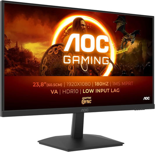 AOC 24G15N2 Monitor 23.8" FHD 1920x1080 HDR10 DP HDMI Adaptive Sync 180Hz 1ms