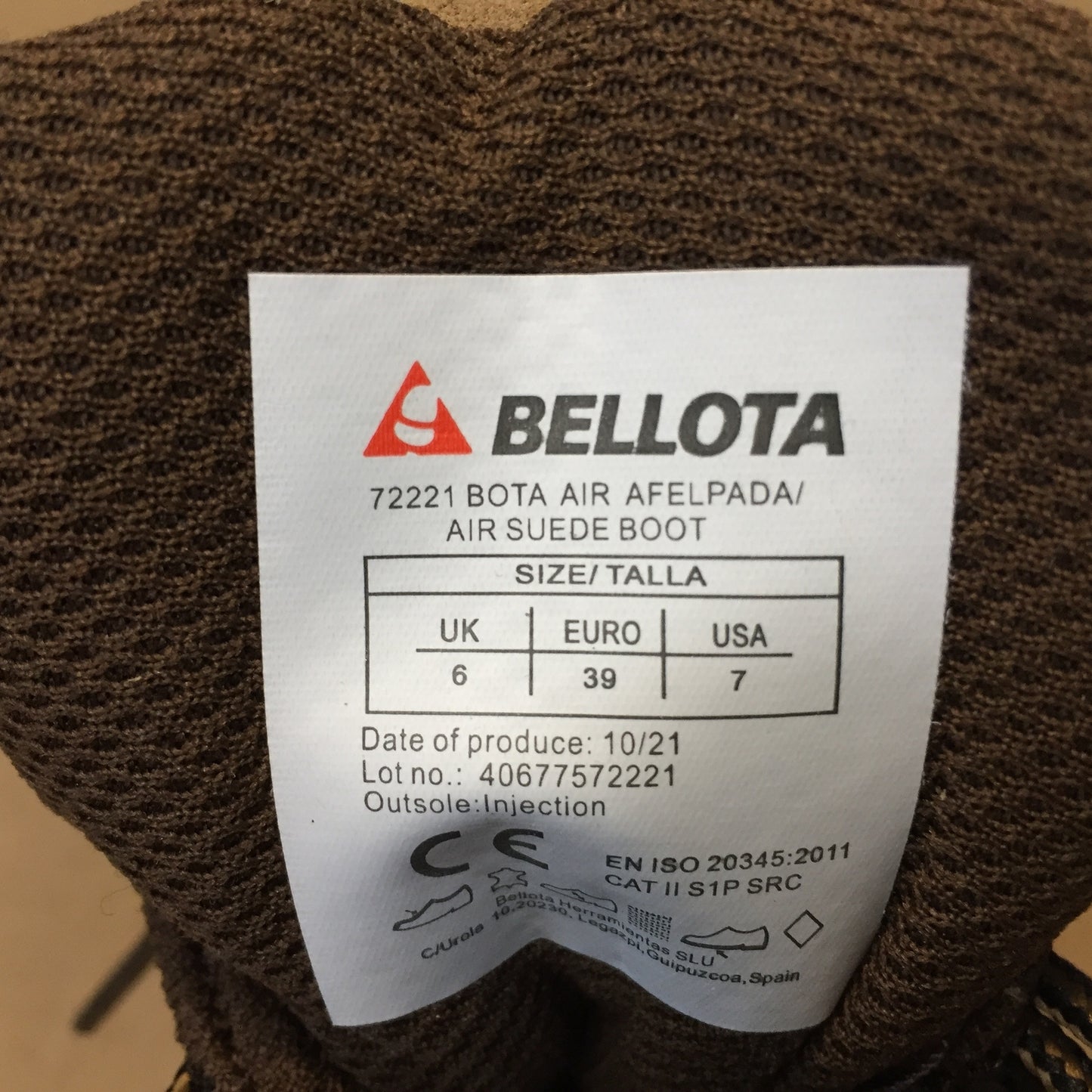 BELLOTA NONMETAL S1P Arbeitsschuhe Leder Größe 39, I14107