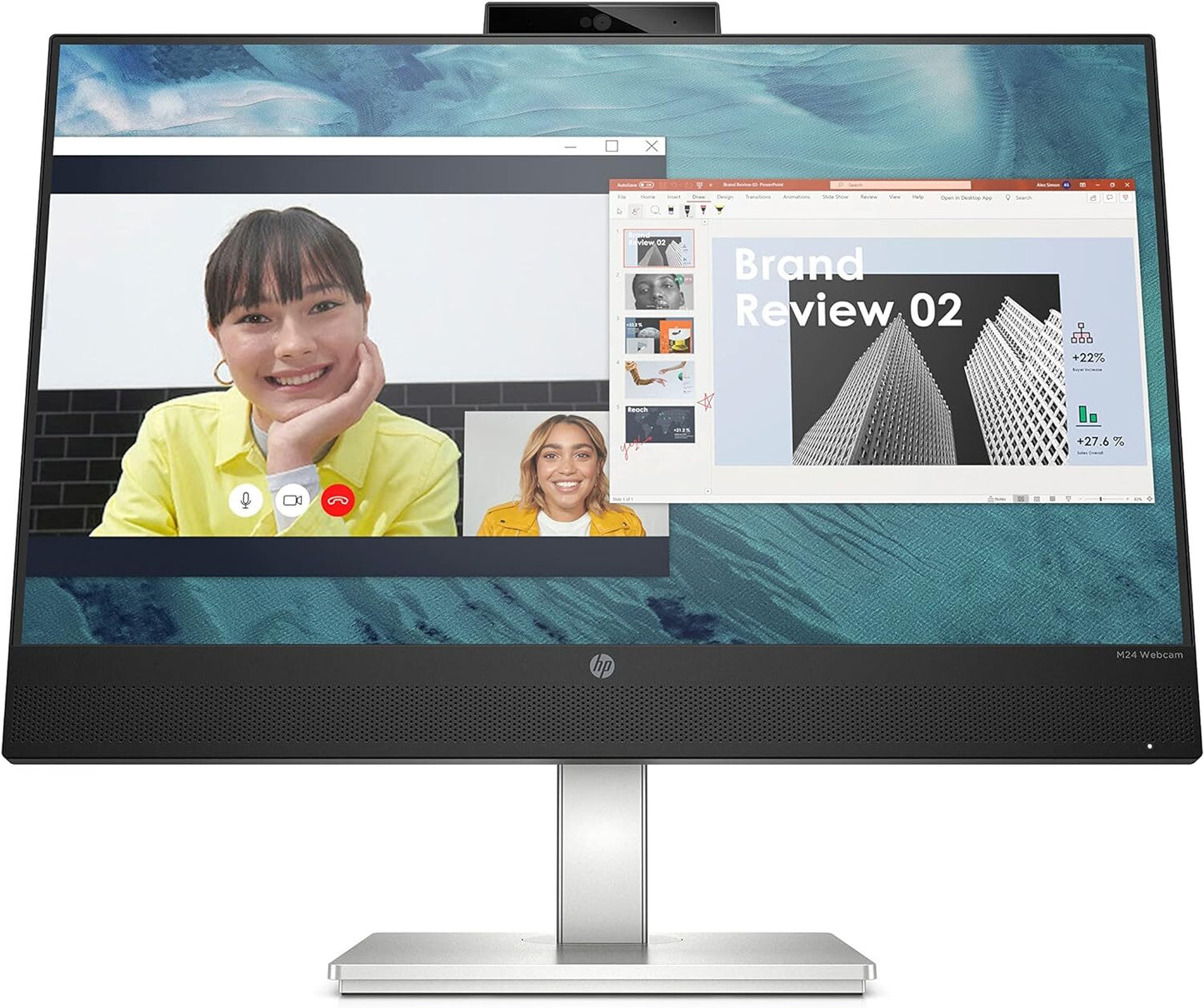 HP M24 Monitor 23.8" (459J3E9) FHD 1920x1080 HDMI DP USB-C AMD FreeSync Webcam