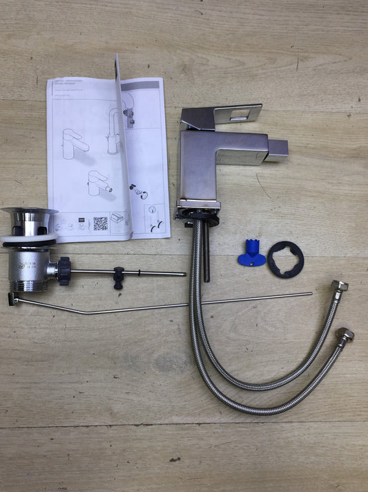 GROHE Eurocube 23138000 Bidetarmatur, Zugstange, Kugelgelenk-Auslauf, I34135