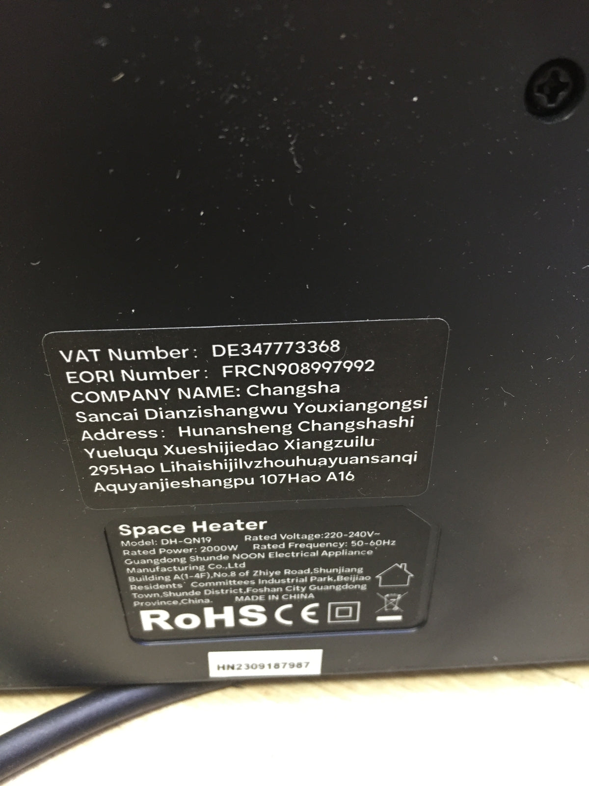 OMISOON DH-QN19 fan heater 2000W, energy-saving and quiet, I32030 