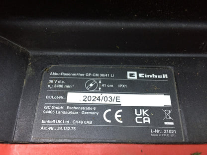 Einhell Akku-Rasenmäher GP-CM 36/41 Li Solo Power X-Change 36 V, 41 cm, I33776