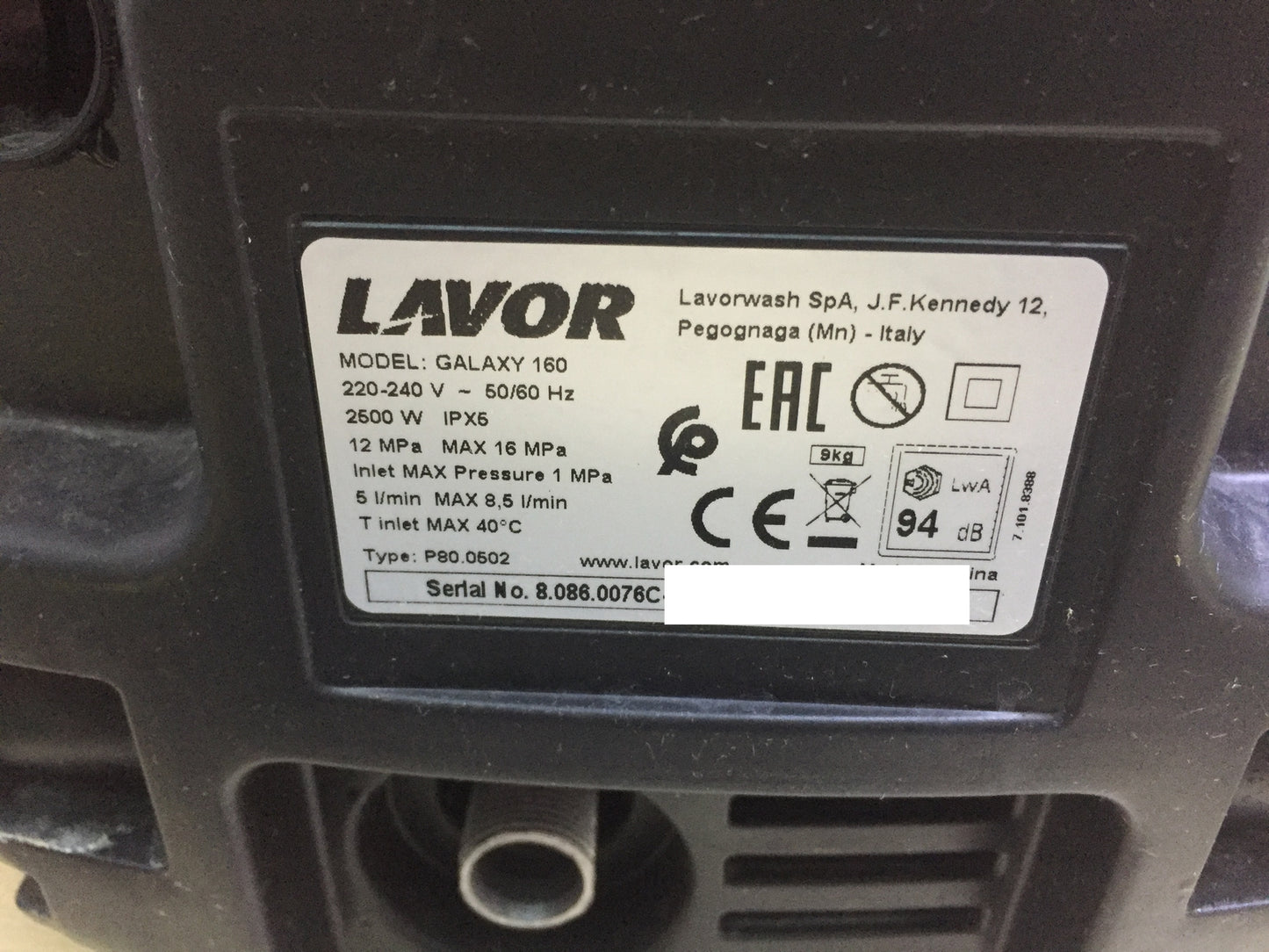 Lavor Galaxy 160 Hochdruckreiniger 160 bar 2500 W, I30804