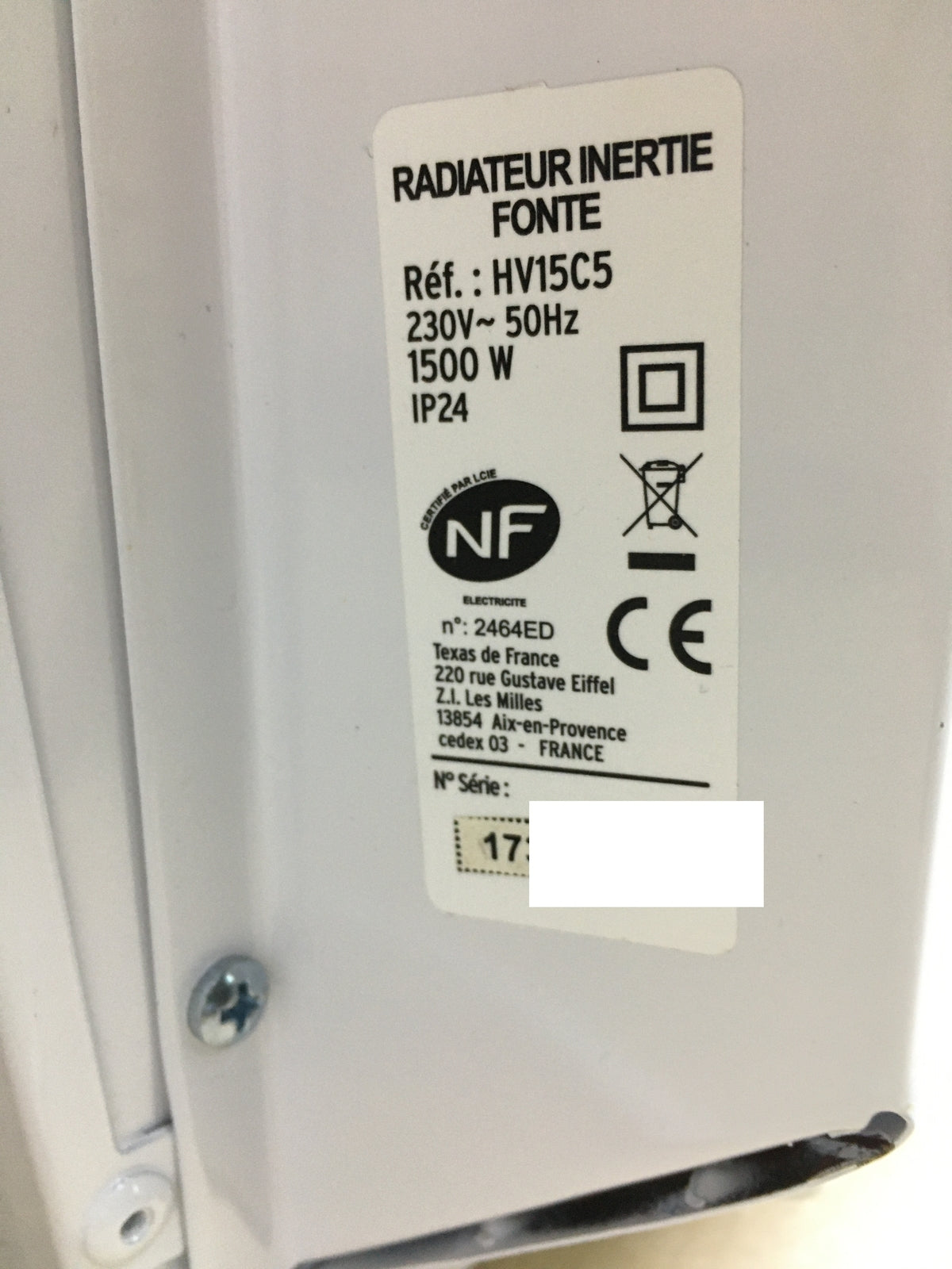 Carrera HV15C5 Heizkörper, Gusseisen, LCD, 1500 W, I31491