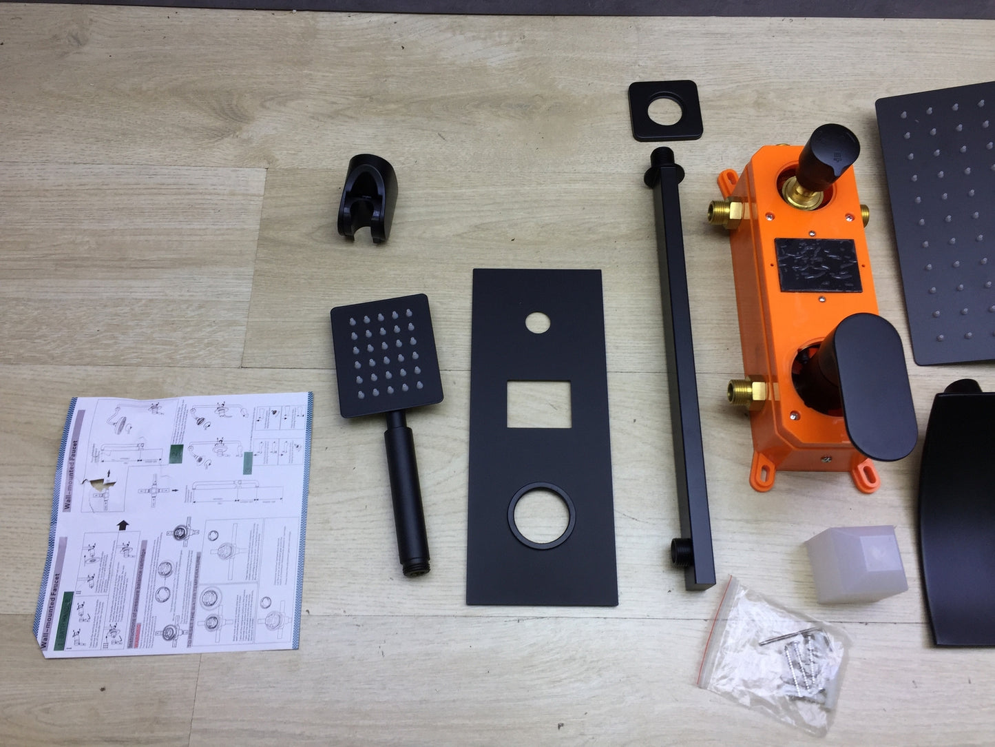 Zamery Duschset, Einbaumontage, schwarz, I27543