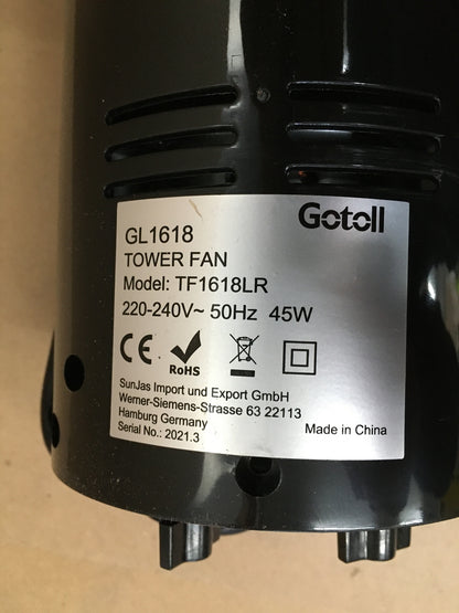 Gotoll GL1618 tower fan with remote control, I07878