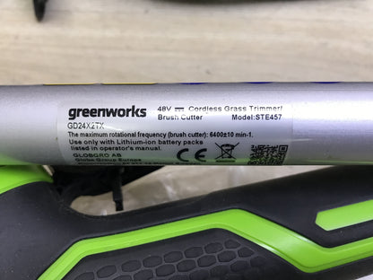 Greenworks GD24X2TX cordless lawn trimmer solo, 40 cm cutting width, I31926