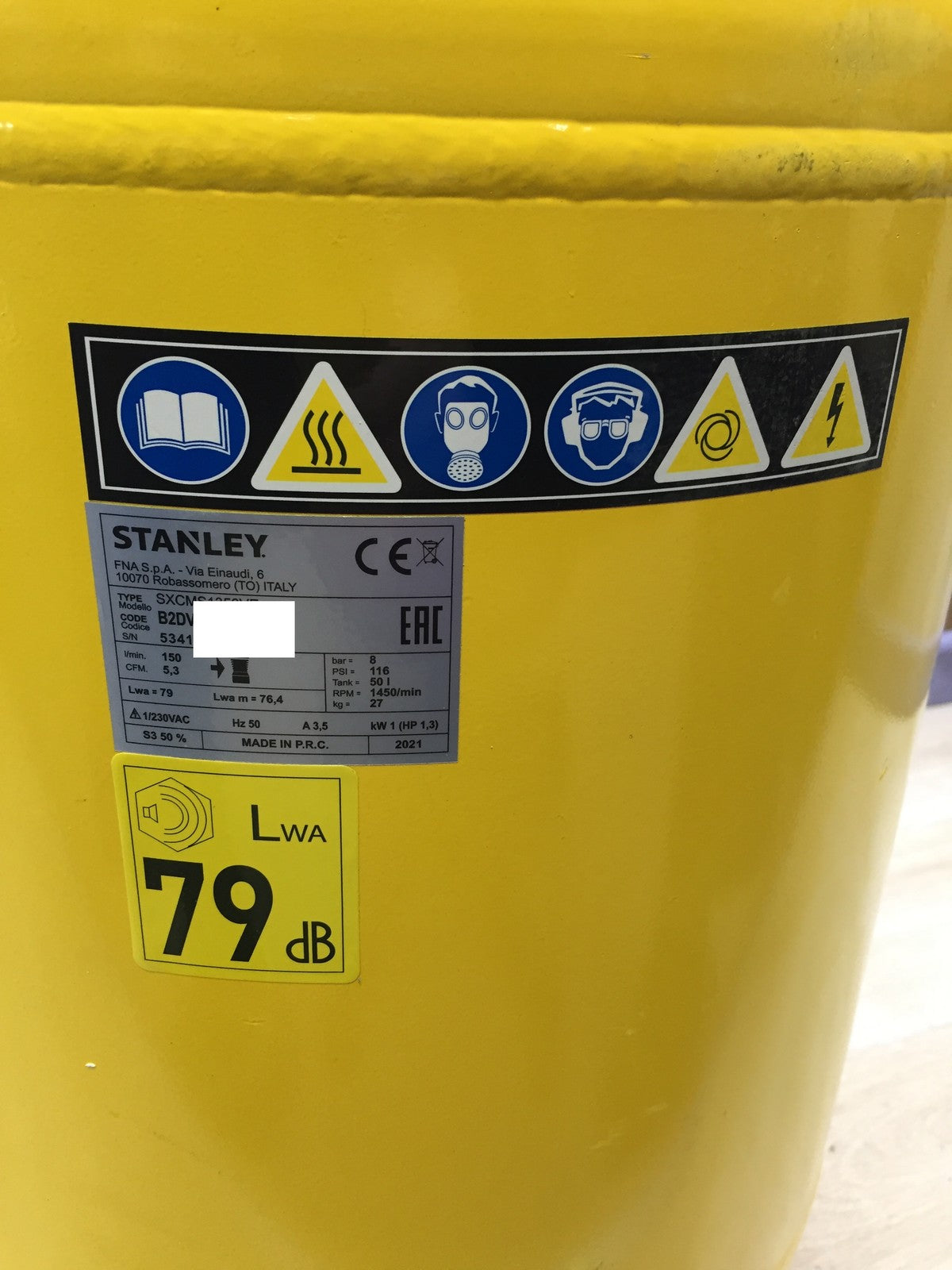 Stanley SXCMS1350VE Siltek Silent Air Elektro-Kompressor 50l 955W, I34175