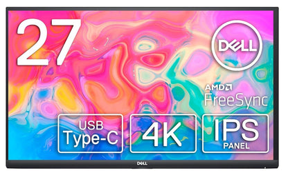 Dell S2722QC 4K Monitor 27" (210-BBRQ) UHD 3840x2160 USB-C Adaptive Sync 60Hz 