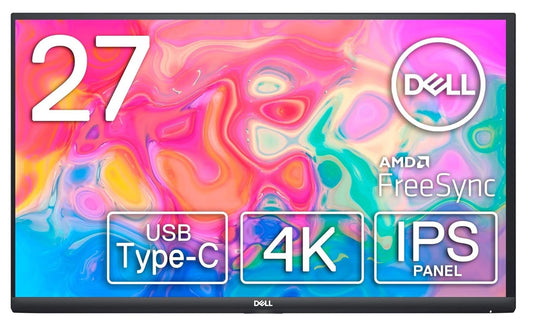 Dell S2722QC 4K Monitor 27" (210-BBRQ) UHD 3840x2160 USB-C Adaptive Sync 60Hz 