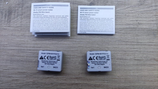 2x Shelly PM Mini Gen3 Intelligenter WLAN und Bluetooth Stromzähler, I36651
