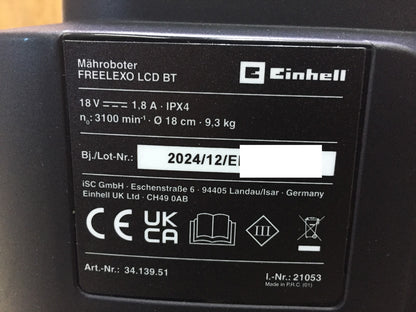 Einhell FREELEXO LCD BT Mähroboter für bis zu 1200 m² I33892