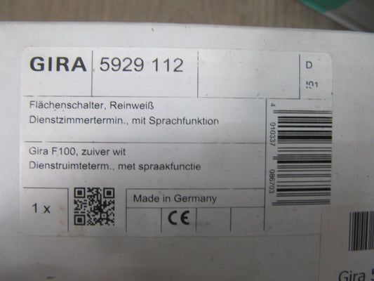 Gira 5929112 Flächenschalter Dienstzimmerterminal mit Sprachfunktion weiß I12131