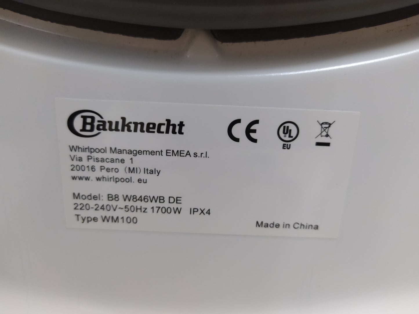Bauknecht B8 W846WB DE Waschmaschine 8 kg EEK: A I34482