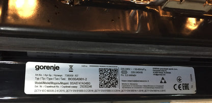 Gorenje BSA6747A04BG Einbau Backofen mit Dampfunterstützung 77 L SteamAssist