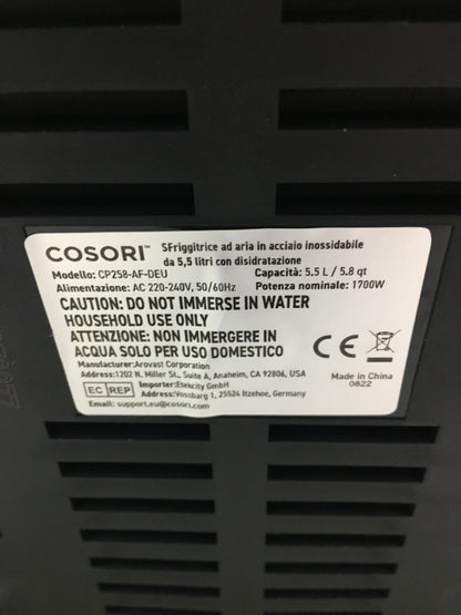 COSORI CP258-AF-DEU Air Fryer, 5.5L, 1700W, energy-saving, I29686