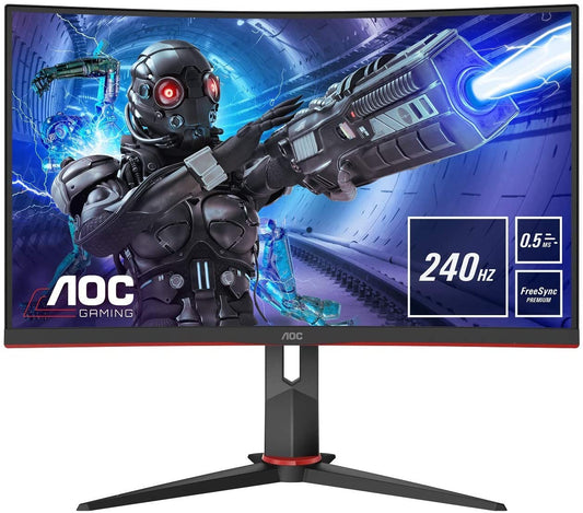 AOC C27G2ZU/BK Gaming Monitor 27" Curved FHD 1920x1080 AMD FreeSync 240Hz 0,5ms