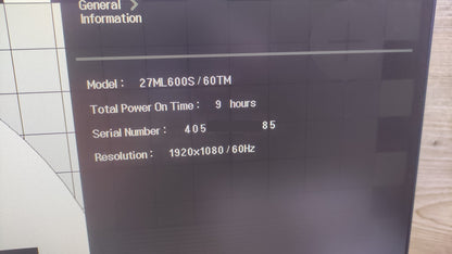 LG 27ML60SP-W Monitor 27" FHD 1920x1080 IPS HDMI VGA AMD FreeSync 75Hz 5ms