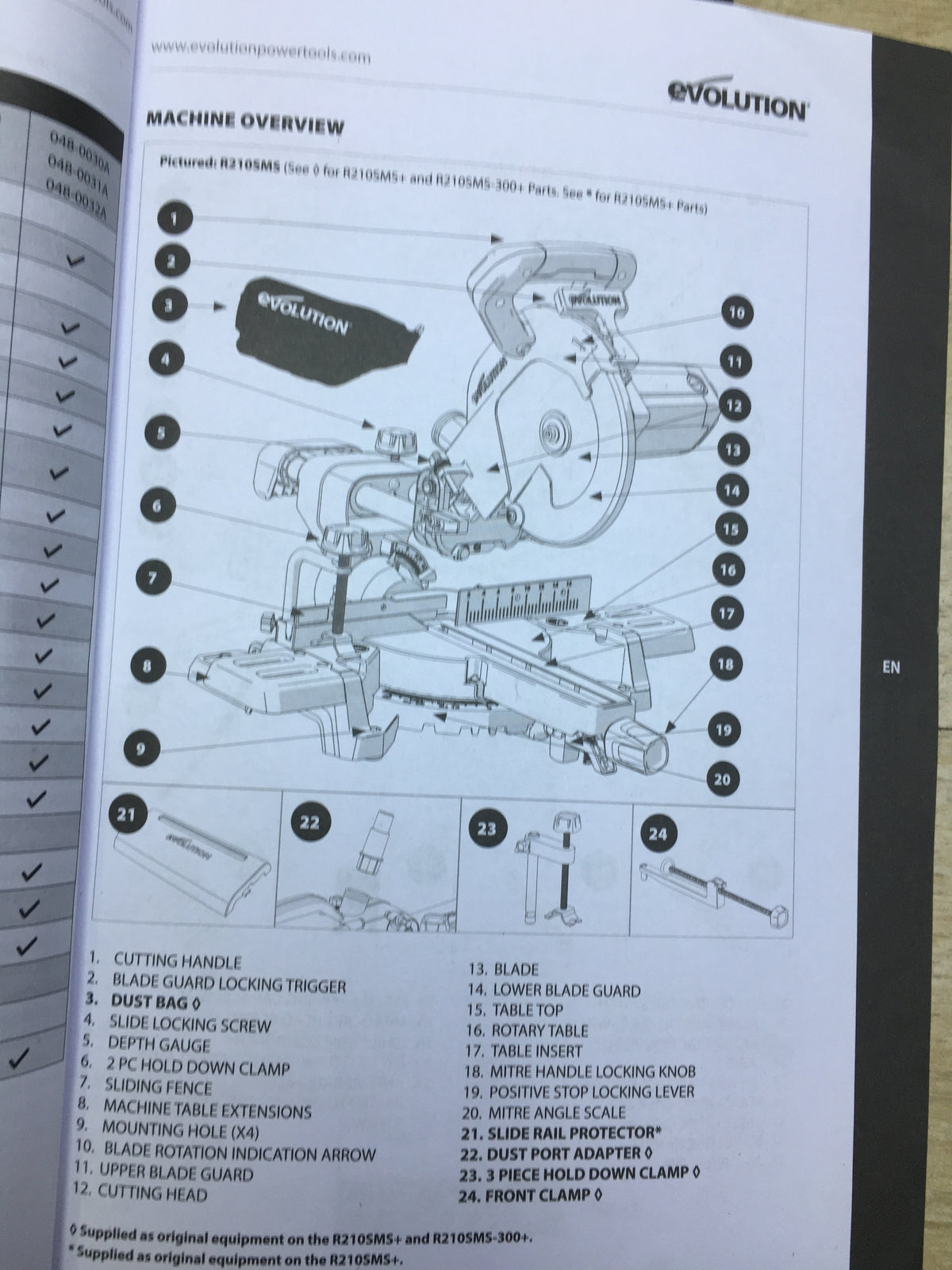 Evolution R210SMS-300+ Mehrzweck-Gleit-Gehrungssäge 210 mm, I31494
