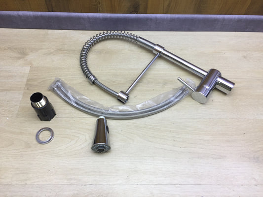 Einhandmischer mit Feder und Brause Chrom, Wasserhahn, I25450