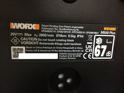 WORX Landroid M500 PLUS WR165E Mähroboter bis 500 qm mit WLAN, Bluetooth, I33544