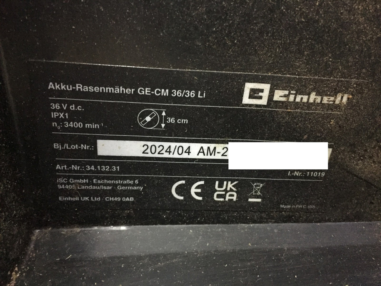 Einhell Akku-Rasenmäher GE-CM 36/36 Li, ohne 2x Akku, mit 2x Ladegerät, I33865