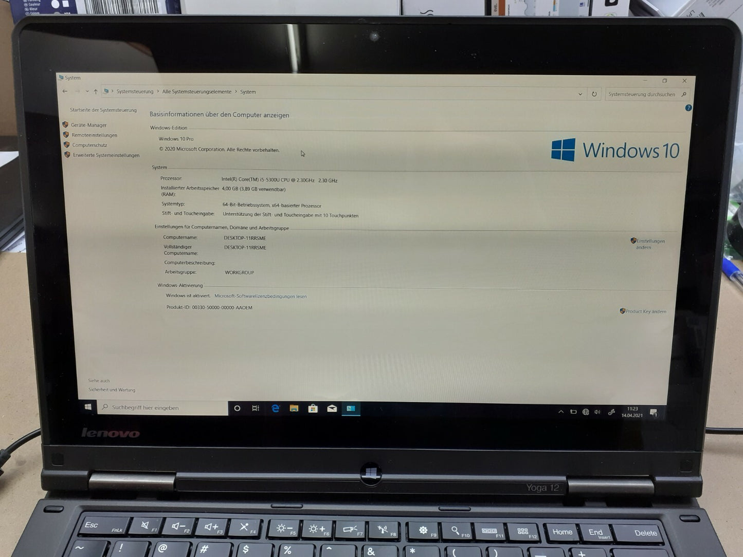 Lenovo ThinkPad Yoga 12 1920x1080 FHD IPS Touch i5 5300U 4GB RAM 256GB SSD Win10