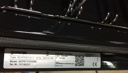Gorenje G400 BOP6737E02BK Multisystem Backofen Einbau 77L AirFry 300°C schwarz