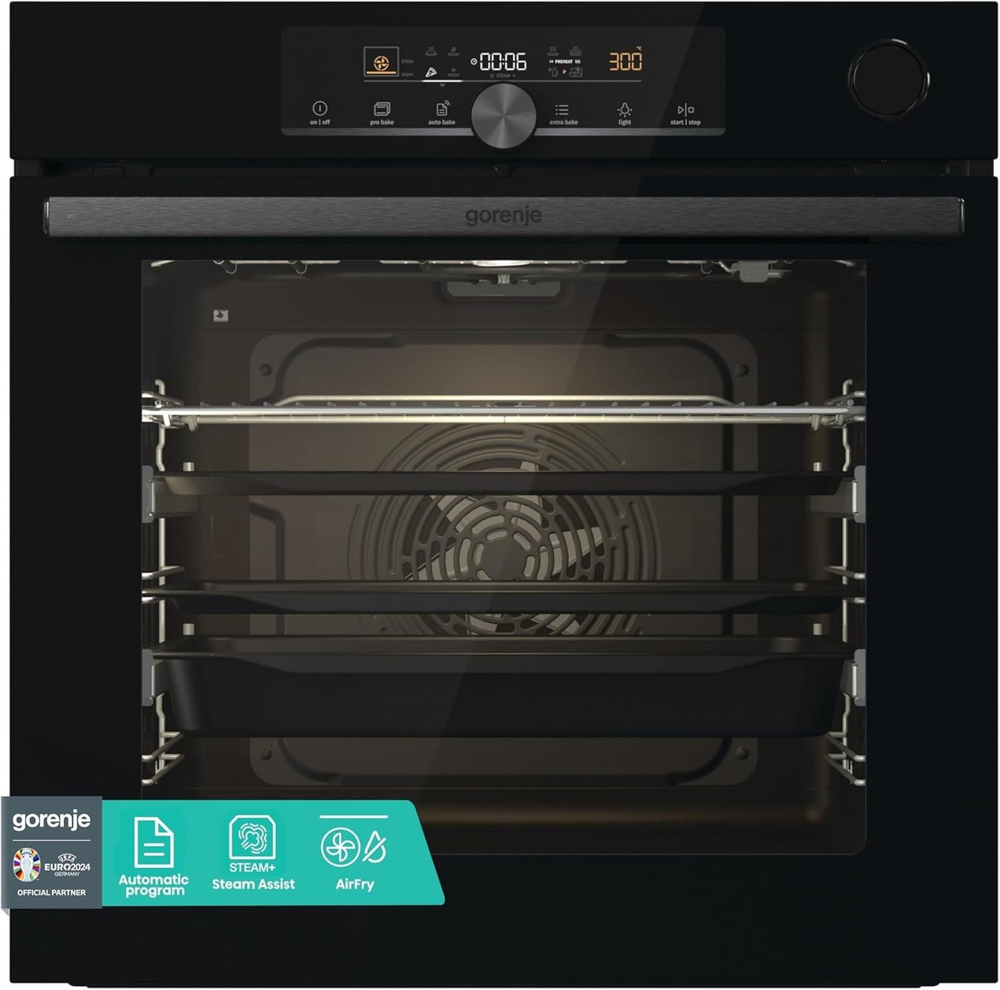 Gorenje BSA6747A04BG Einbau Backofen mit Dampfunterstützung 77 L SteamAssist