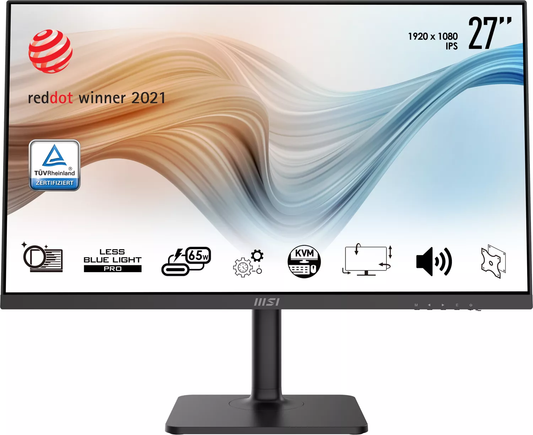 MSI Modern MD272QP Monitor 27" WQHD 2560x1440 IPS DP HDMI USB-C AMD FreeSync