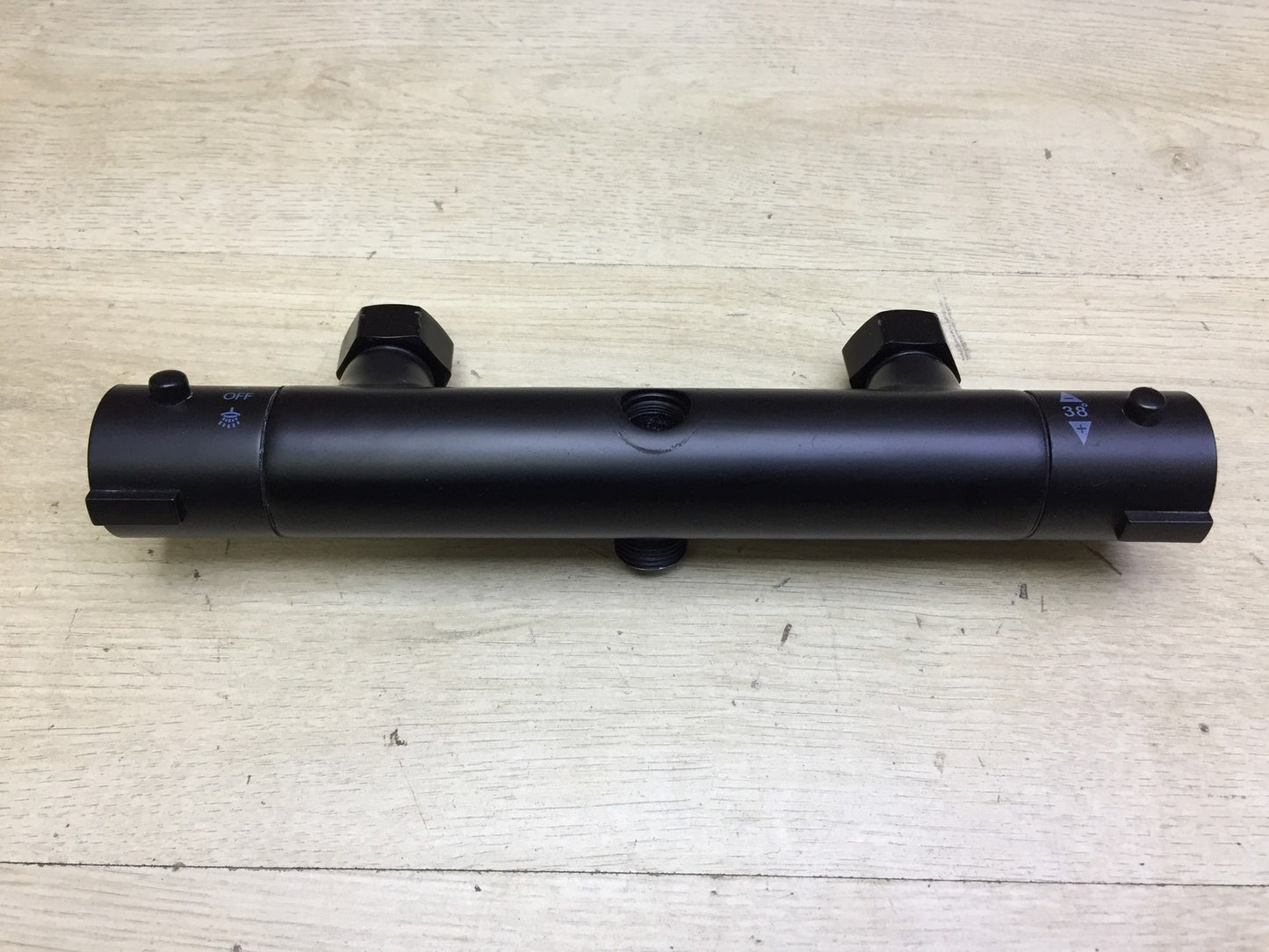 JOHO Duschset mit Thermostat aus Edelstahl matt schwarz, 25x25cm, I33366