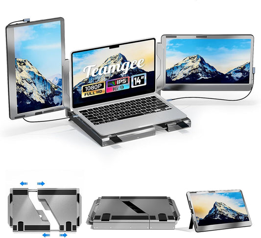 Teamgee F2 Tragbare Monitor Erweiterung für Laptop 14" 1920x1080 IPS HDMI USB-C