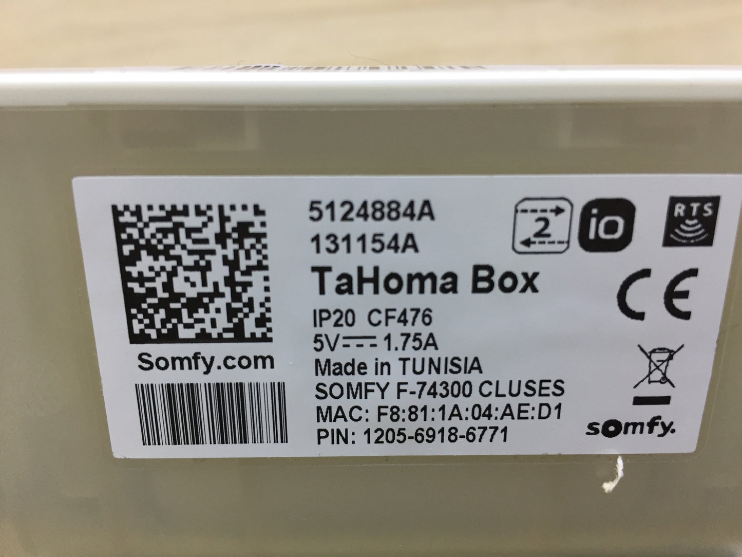 Somfy 1811190 TaHoma Liberté RTS- und IO-Box, Haussteuerung, I31550