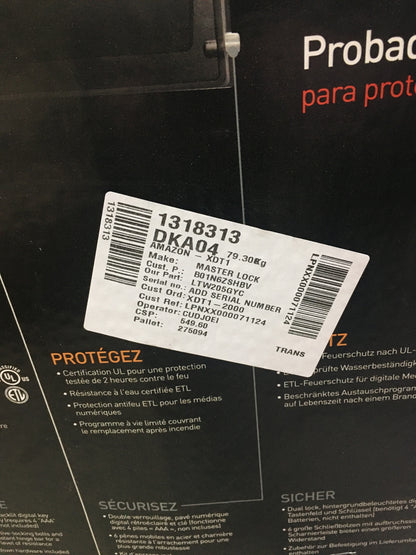 MASTER LOCK  LTW205GYC Haus/Büro Tresor XXL Feuer- & Wasserfest I31212