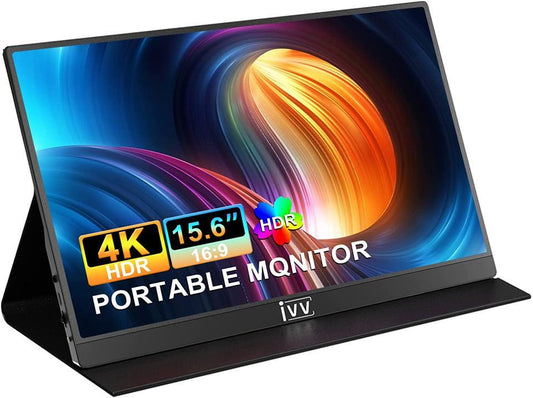 IVV 156UC Tragbarer 4K Gaming Monitor 15,6" UHD 3840x2160 IPS HDMI USB-C schwarz