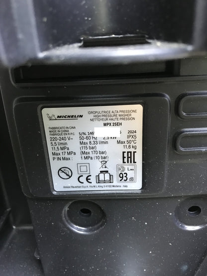 Michelin MPX25EH high-pressure cleaner 2500W 170 bar 500 l/h, I31959