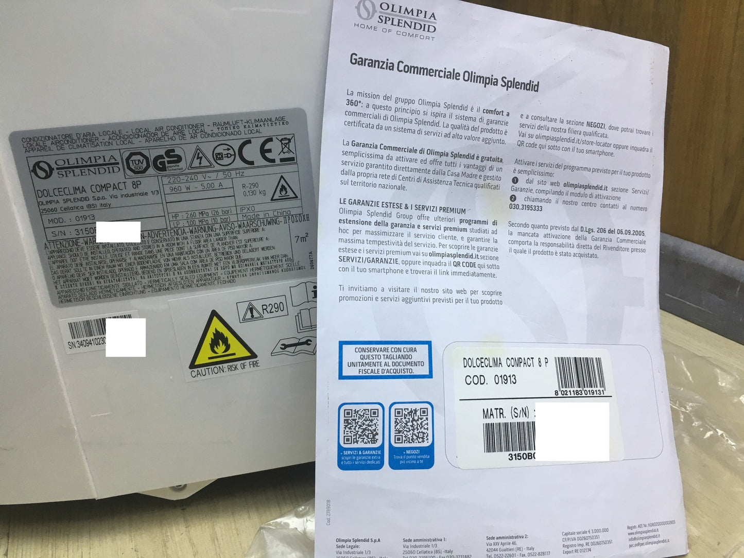 Olimpia Dolceclima Compact 8P Mobiles Klimagerät 8.000 BTU/h EEK: A, I34321