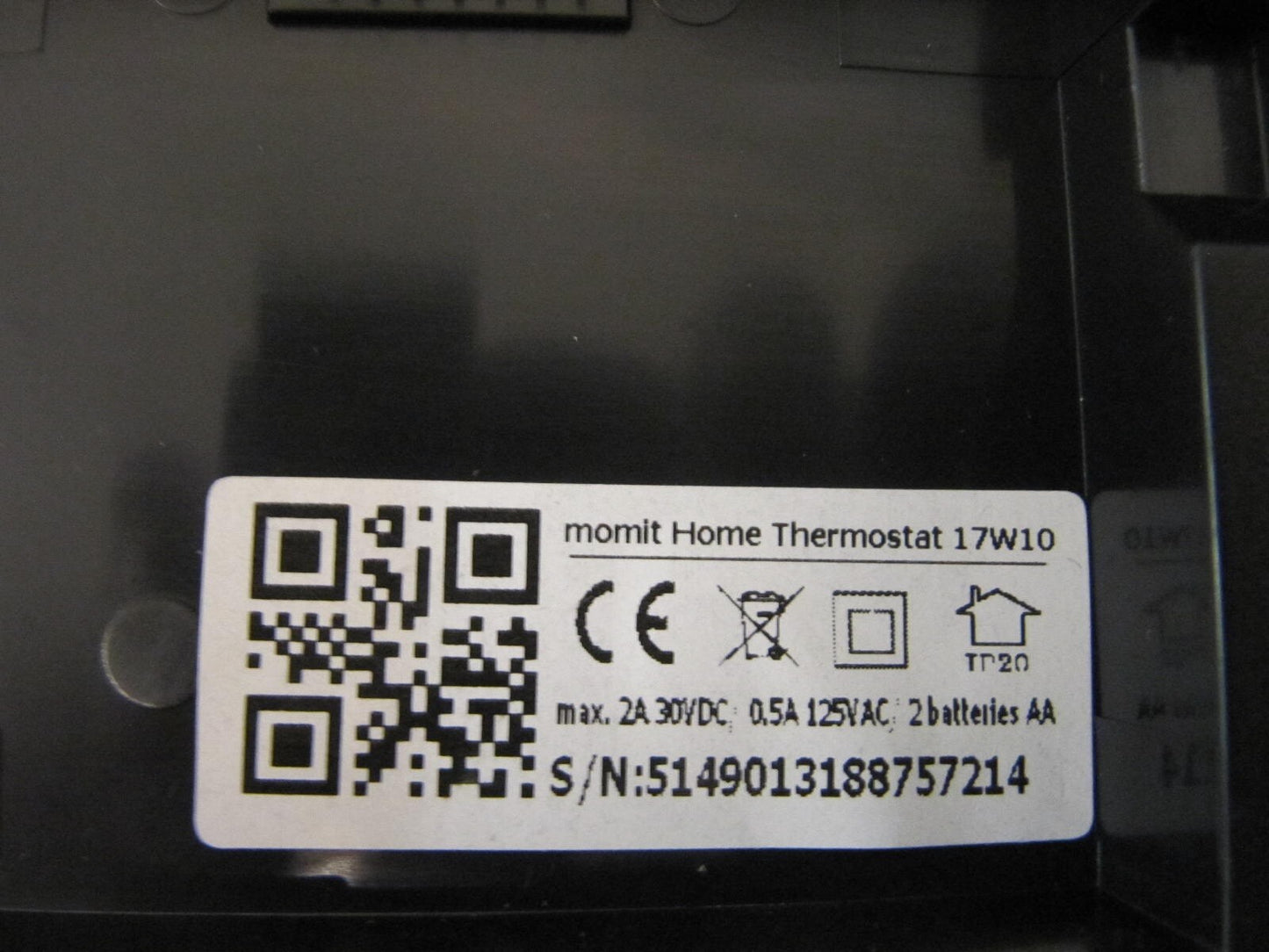 Momit Home Funk-Tischthermostat Heizungssteuerung MHTPV1 schwarz, D47112